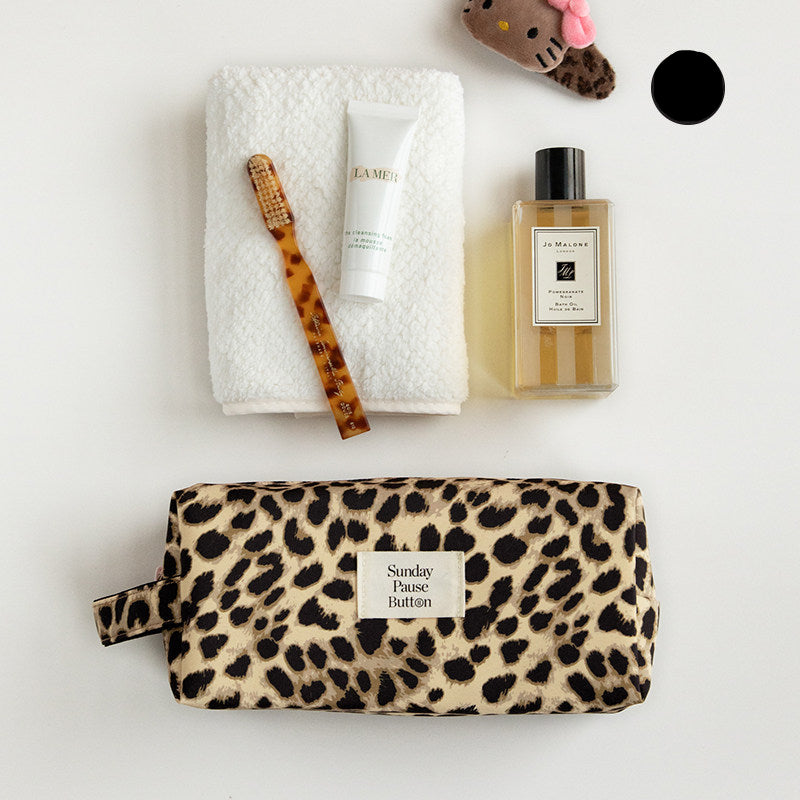 Travel Leopard Print Makeup Bag