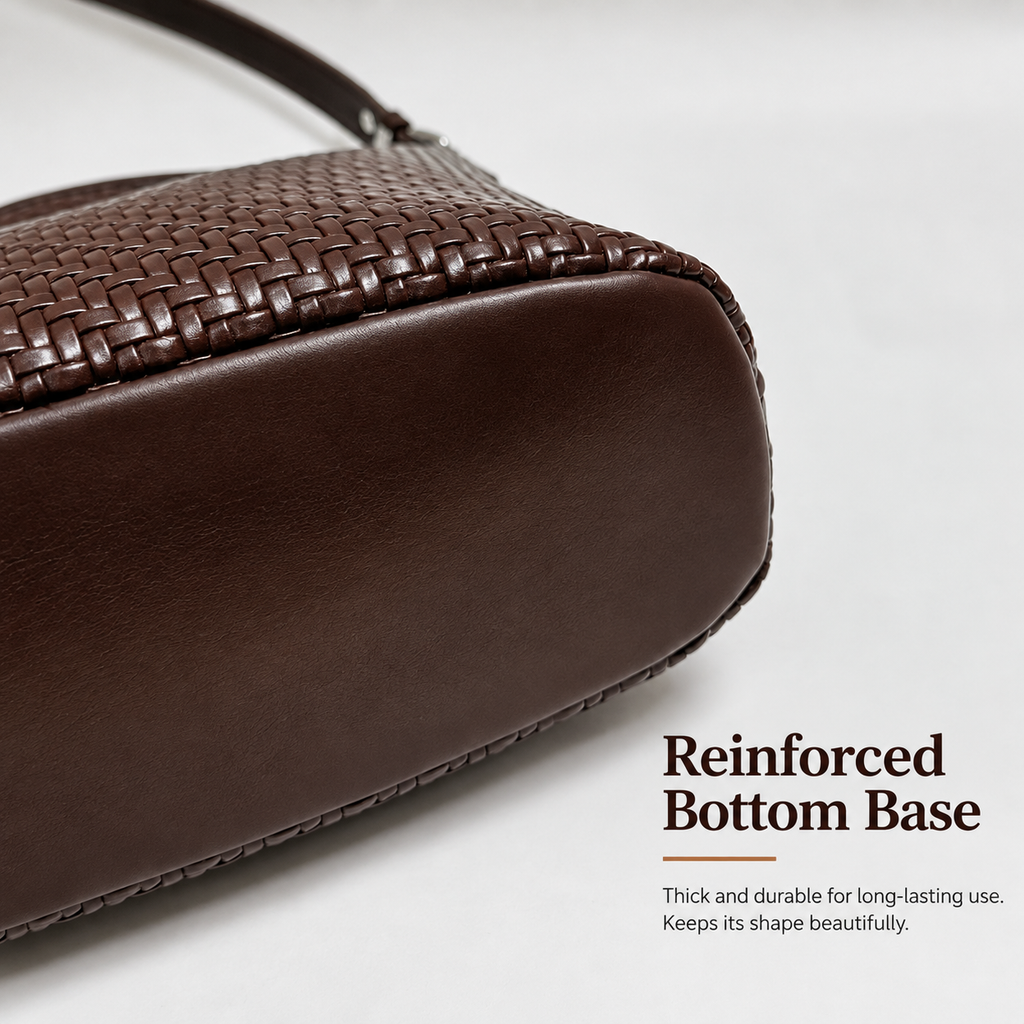 Vintage Woven Shoulder Bag with Functional Pouch Detail