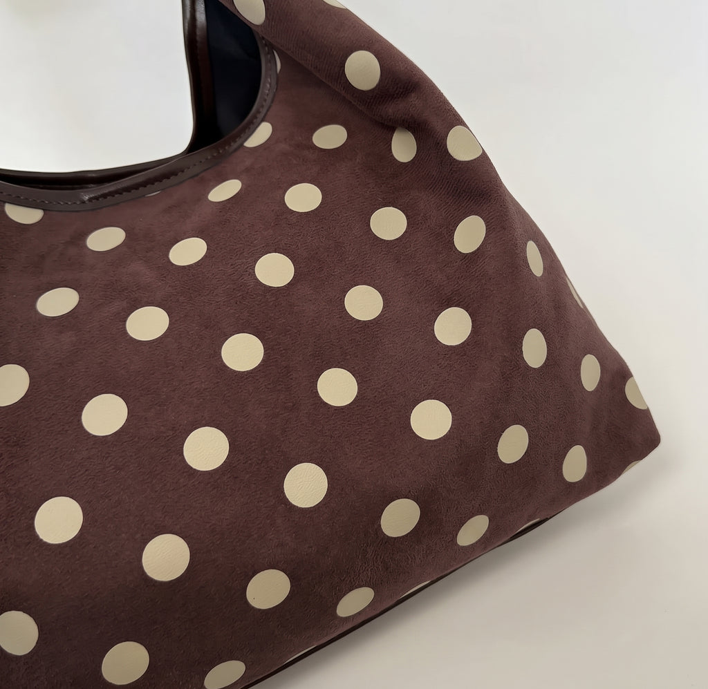 Retro Polka Dot Slouchy Hobo Shoulder Bag