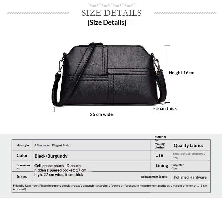 Soft Vegan Leather Crossbody Bag