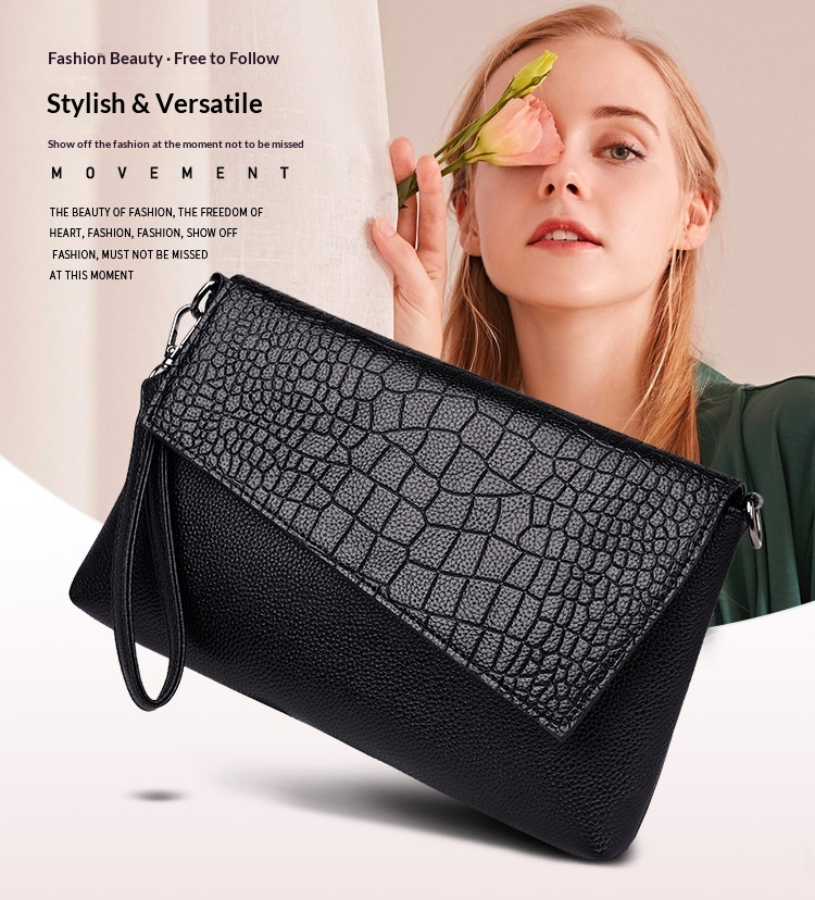 Vegan Leather Envelope Crossbody Clutch Shoulder Bag