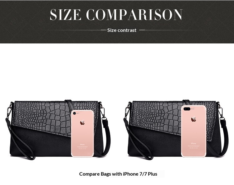 Vegan Leather Envelope Crossbody Clutch Shoulder Bag
