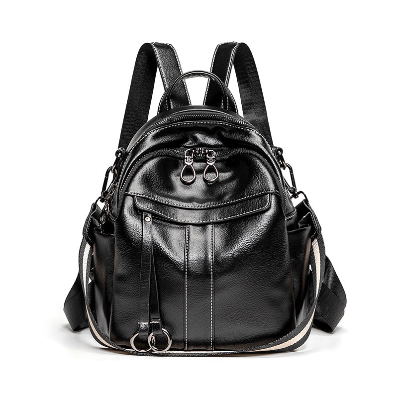 Anti-Theft Backpack For Women 2026 Spring New Easy To Wear Retro Oil Wax Leather Multi-Purpose Backpack Casual Travel Bag Commuting