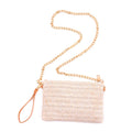 Woven Straw Clutch Convertible Chain Shoulder Crossbody Bag