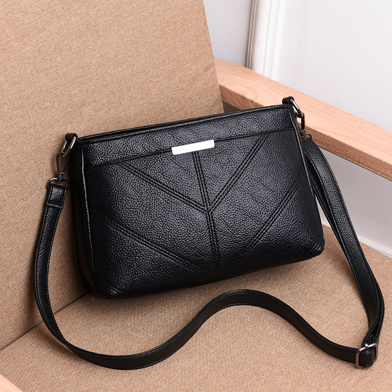 Cross-Border Direct Supply Of Women'S Bags 2026 New Korean Style Trendy Mommy Bag Three-Layer Small Bag Single Shoulder Crossbody Bag Soft Leather Mommy Bag