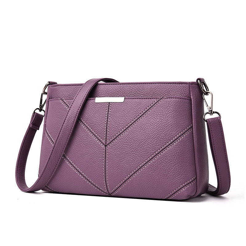 Cross-Border Direct Supply Of Women'S Bags 2026 New Korean Style Trendy Mommy Bag Three-Layer Small Bag Single Shoulder Crossbody Bag Soft Leather Mommy Bag
