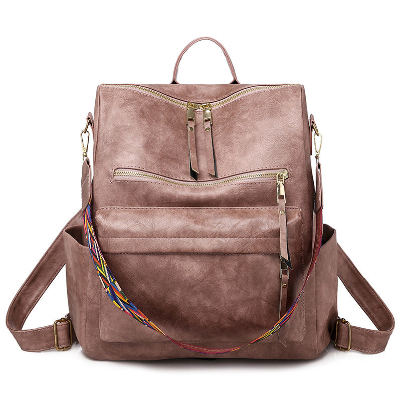 Zhenli Cross-Border Backpack Large Capacity Backpack For Women European And American Retro Women'S Backpack Backpack