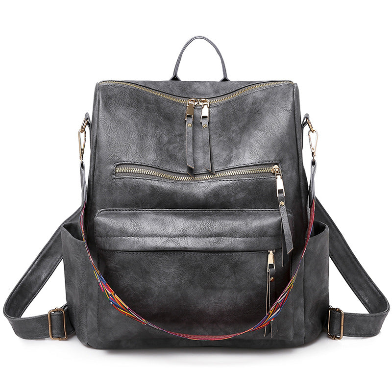 Zhenli Cross-Border Backpack Large Capacity Backpack For Women European And American Retro Women'S Backpack Backpack