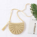 Woven Tassel Shoulder Crossbody Bag Beach Purse for Women