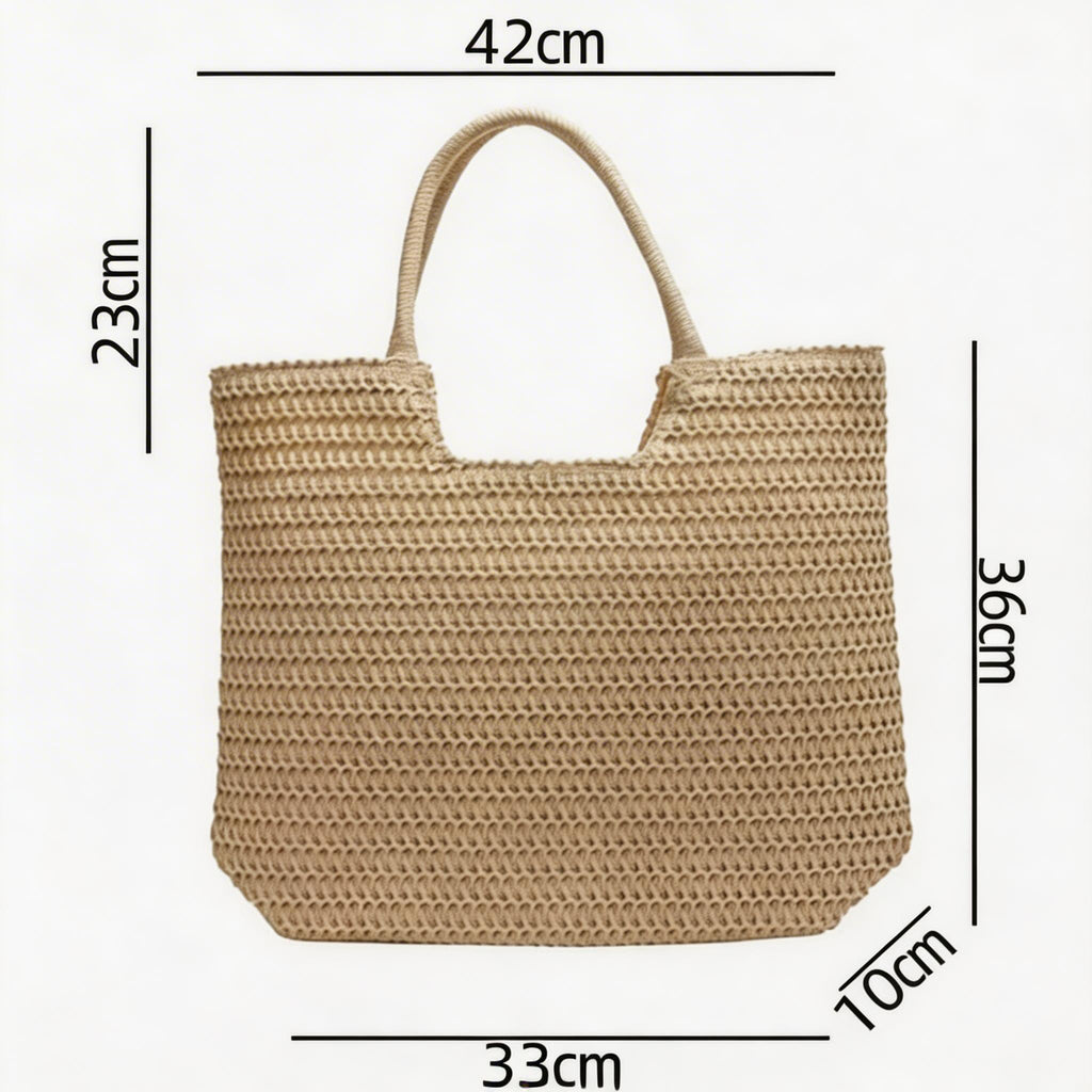 Large Capacity Straw Woven Commuter Beach Tote Bag