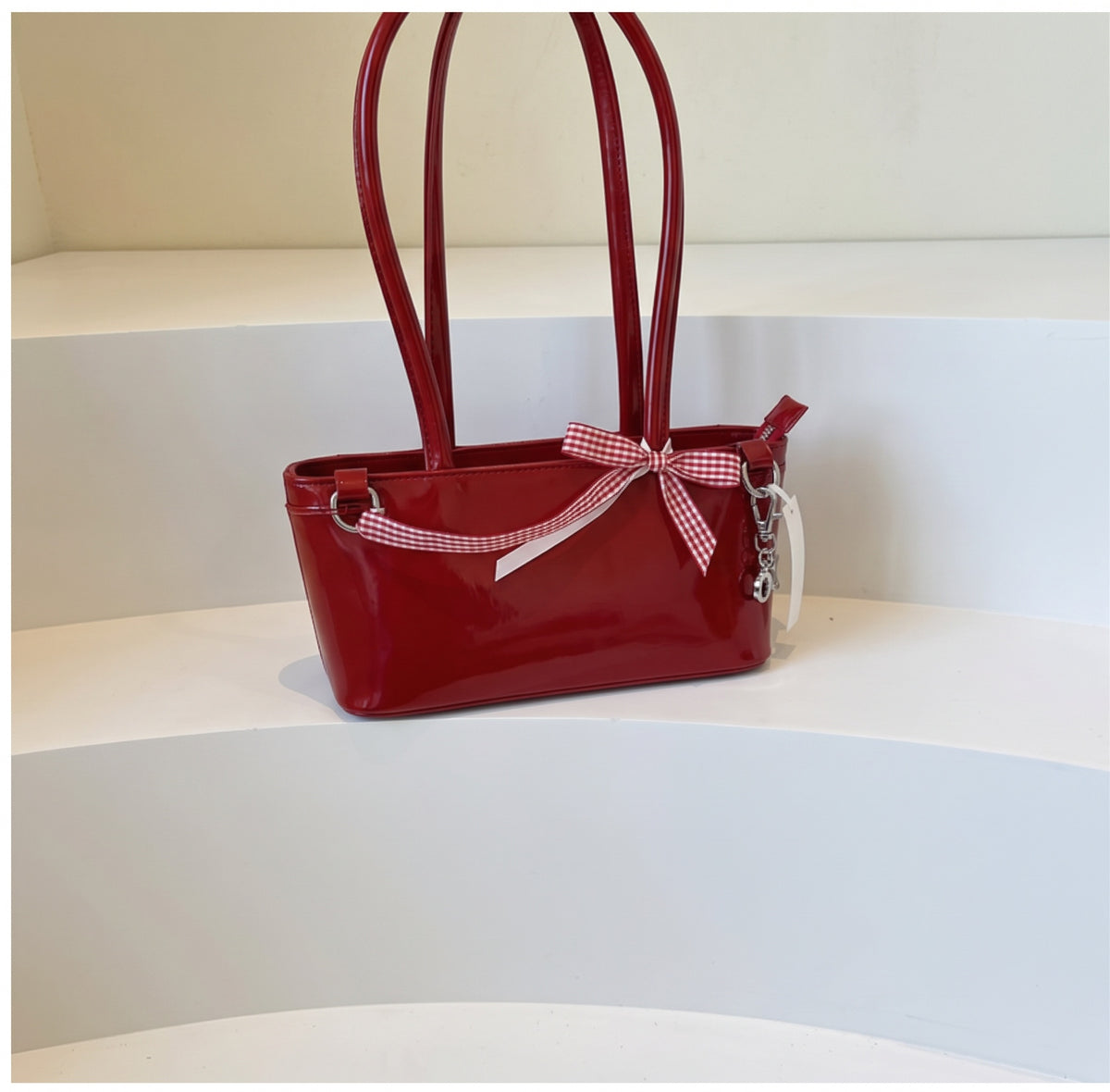 Sweet Mini Shoulder Bag with Bow Detail and Belt Buckle