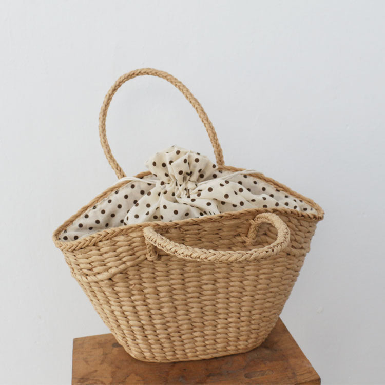 Forest Straw Dumpling Drawstring Beach Bag