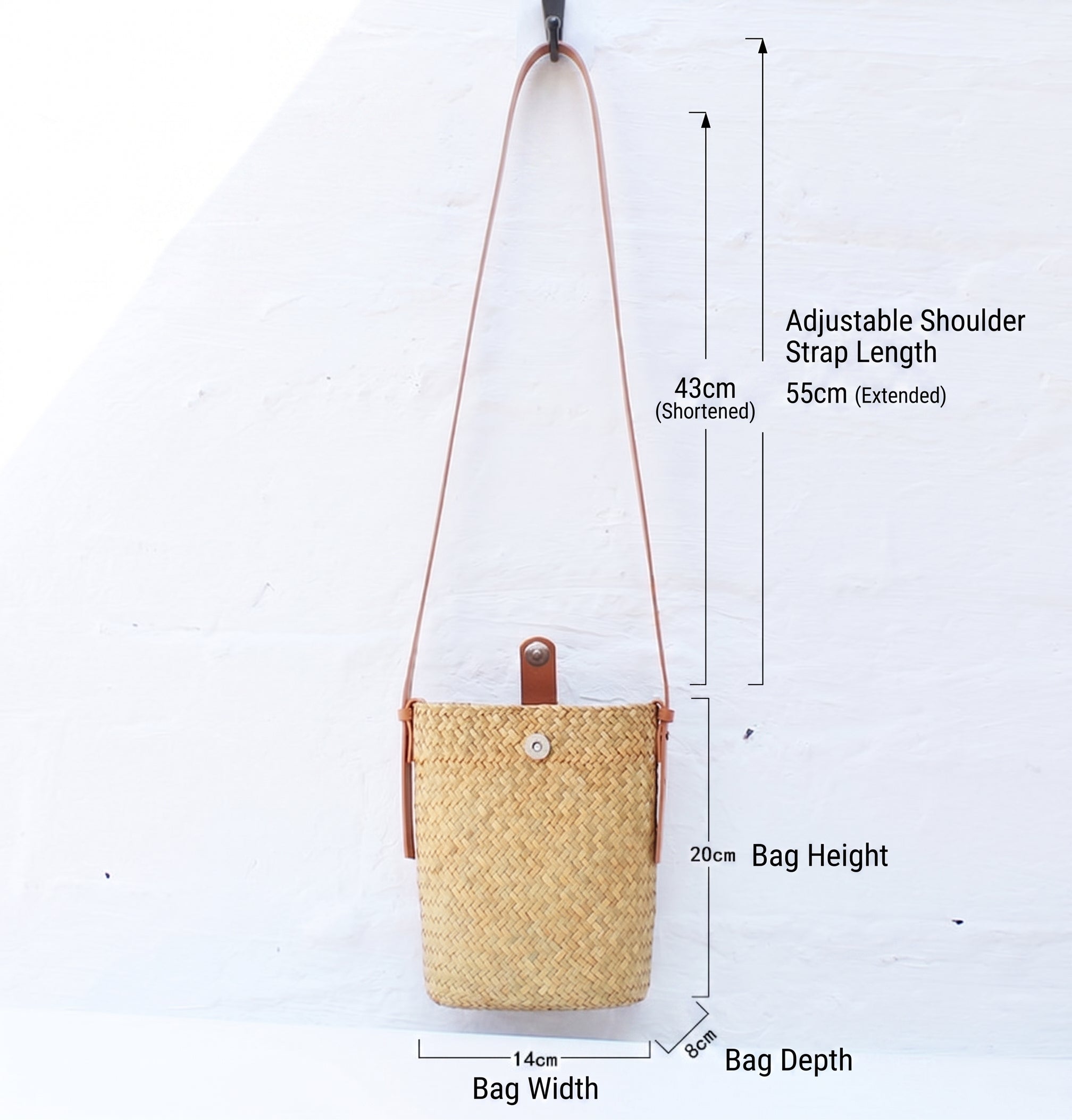 Straw Hand-Woven Crossbody Beach Phone Bag