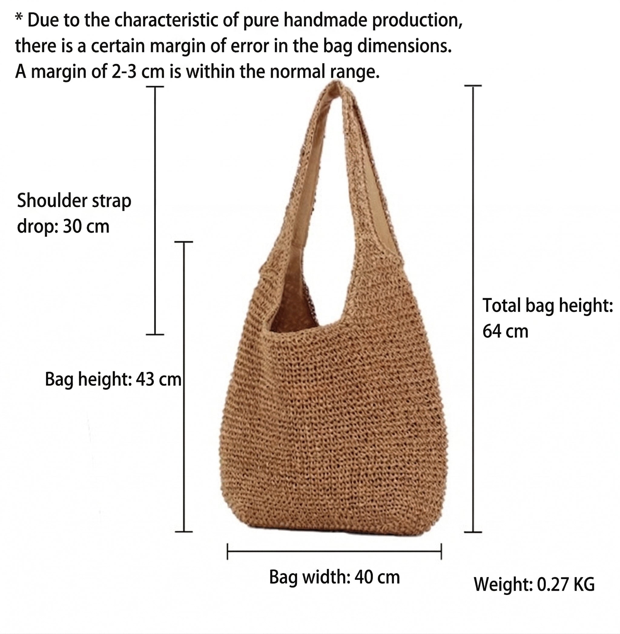 Women Woven Shoulder Bag, Mori Crochet Large Beach Bag
