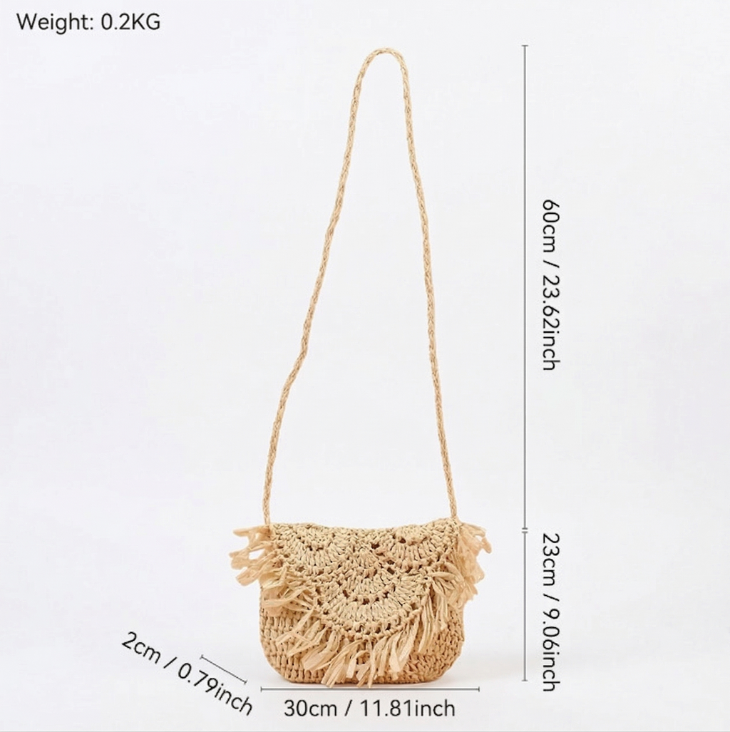 Women 2026 New Straw Woven Crossbody Shoulder Beach Vacation Mobile Phone Bag