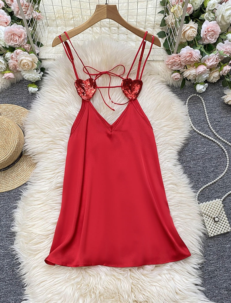 Valentine's Day Lace Cami Sleep Dress