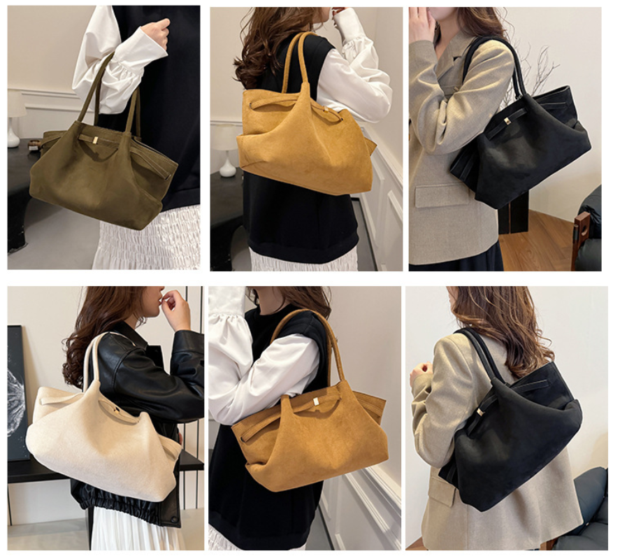 Soft Suede Tote with Chic Sculpted Silhouette
