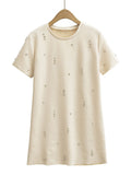 Rhinestone Short Sleeve A-Line Mini Dress