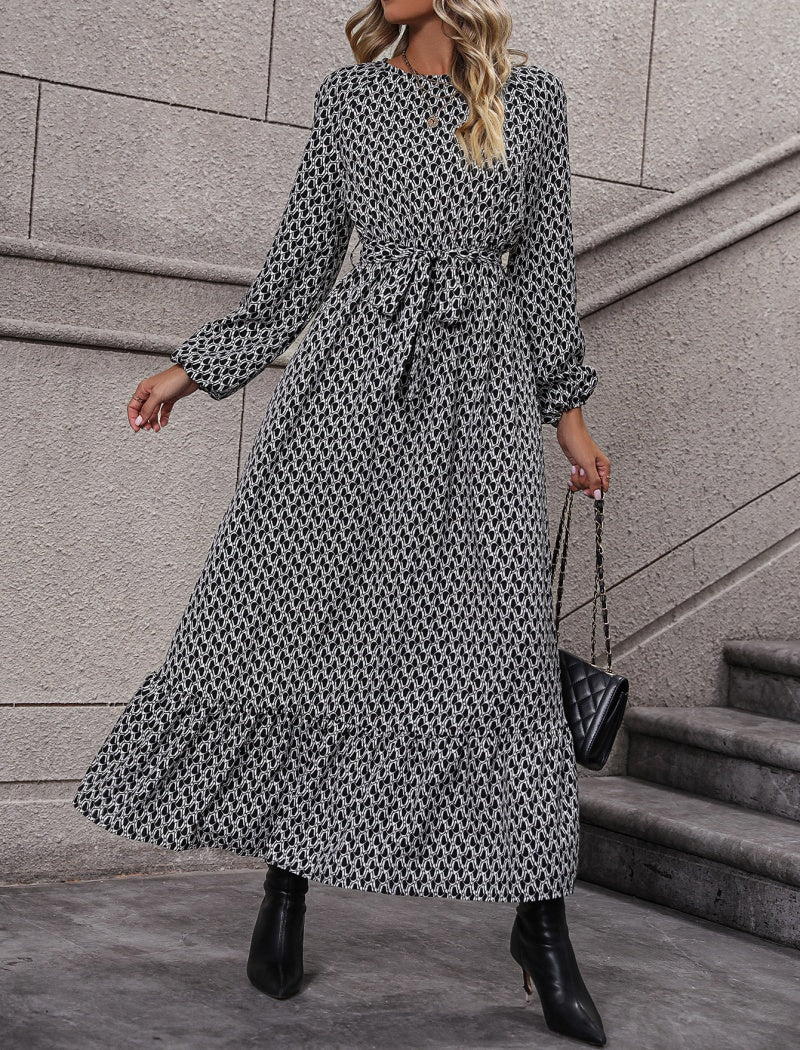 Ruffle Collar Vintage Floral Dress