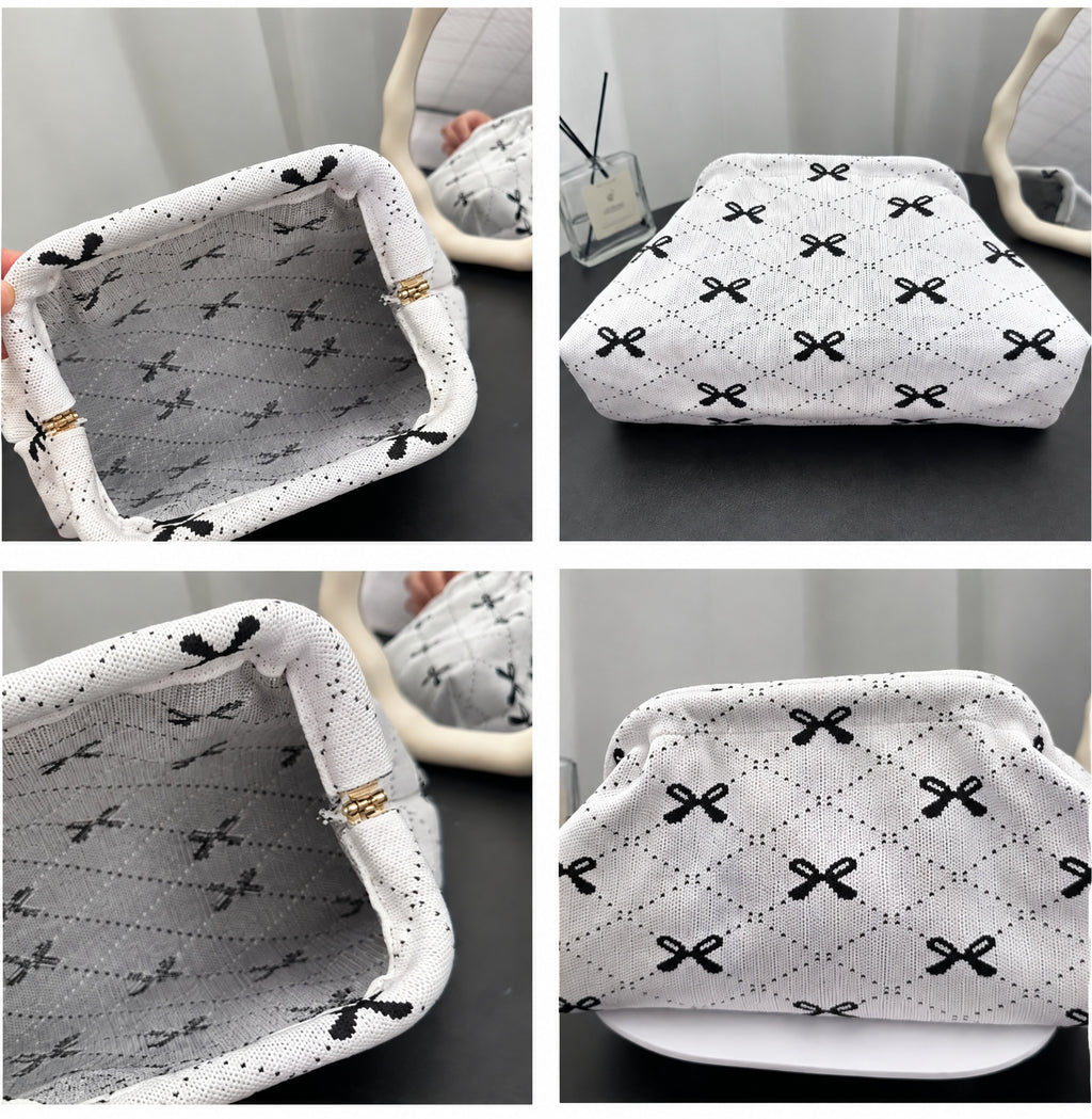 Assorted Geometric Patterns Soft Knit Clutch Bag