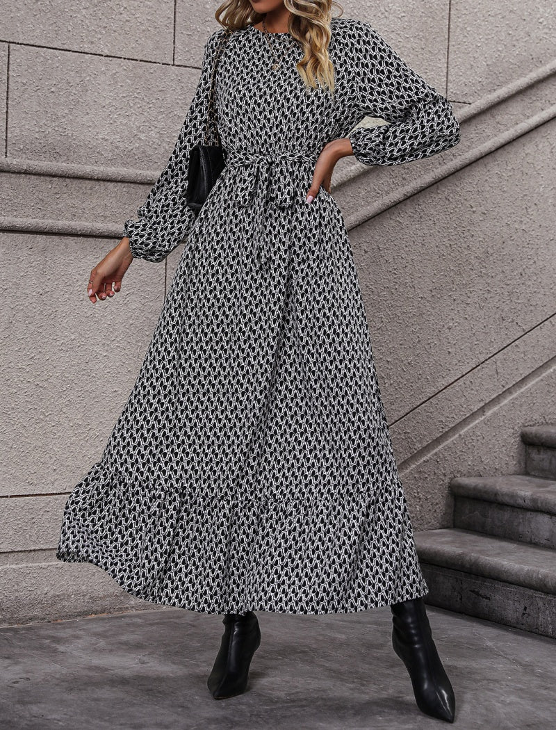 Ruffle Collar Vintage Floral Dress