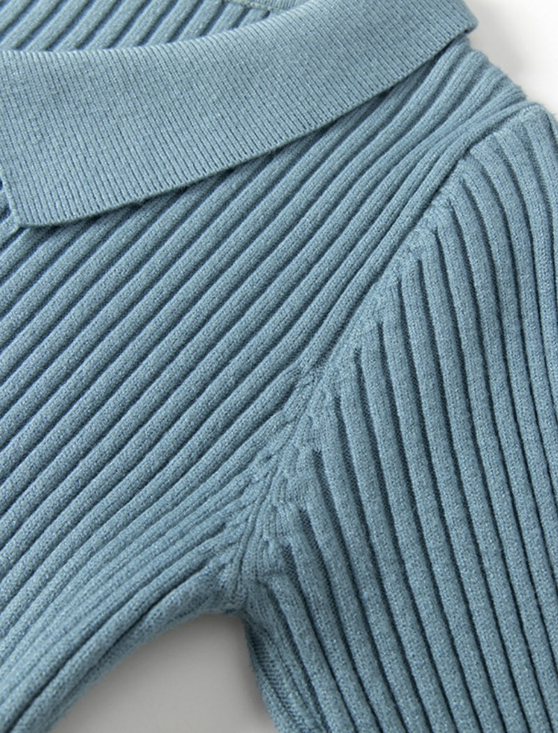Long Sleeve Ribbed Knit Dress