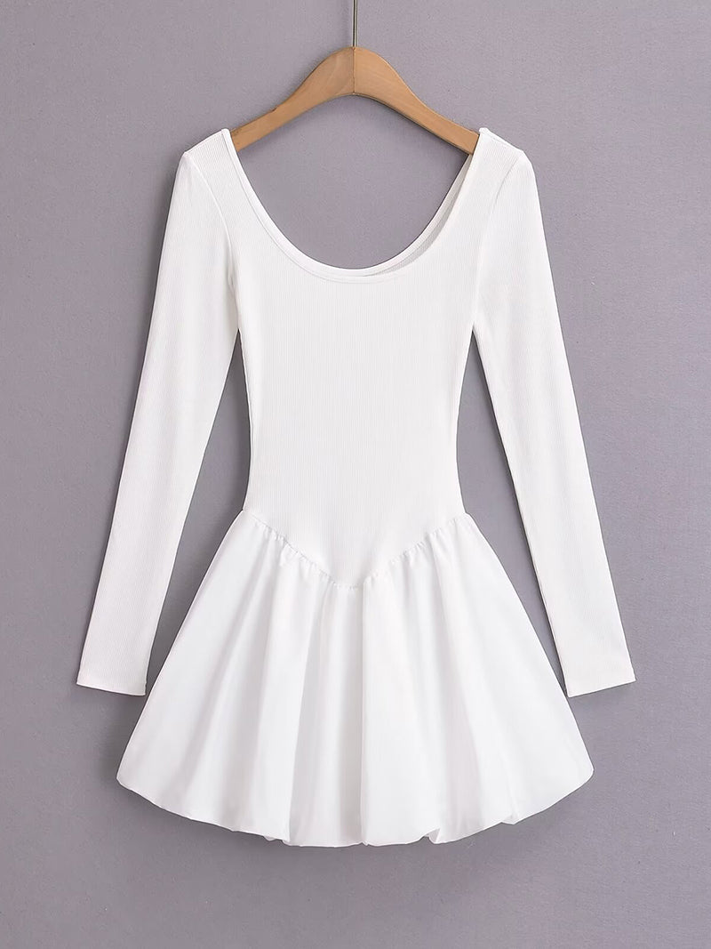 Long Sleeve Flare Mini Dress