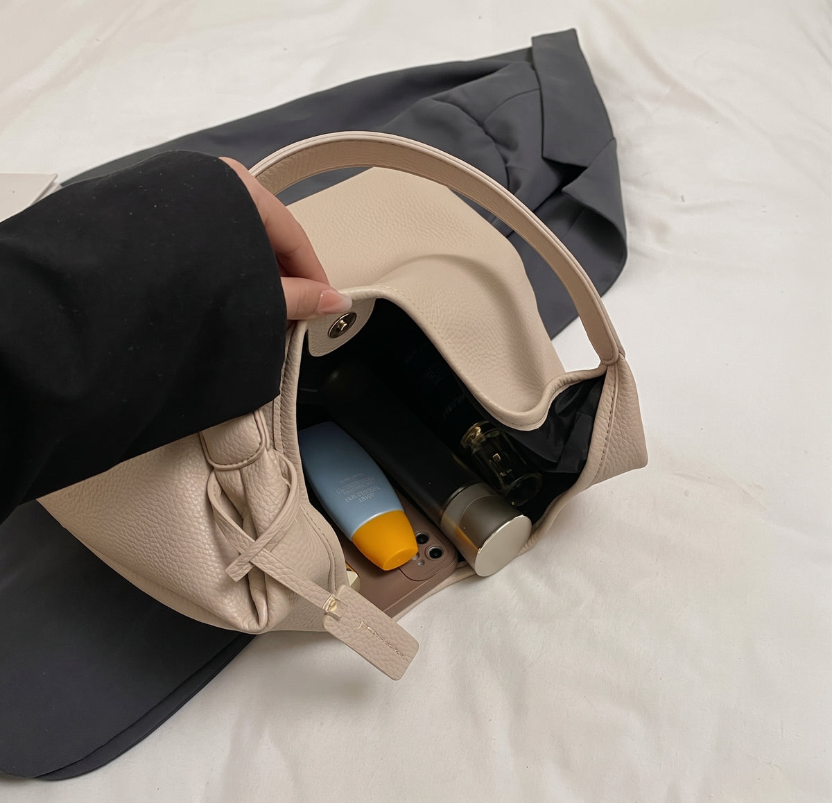 Minimalist Soft PU Leather Shoulder Tote Bag