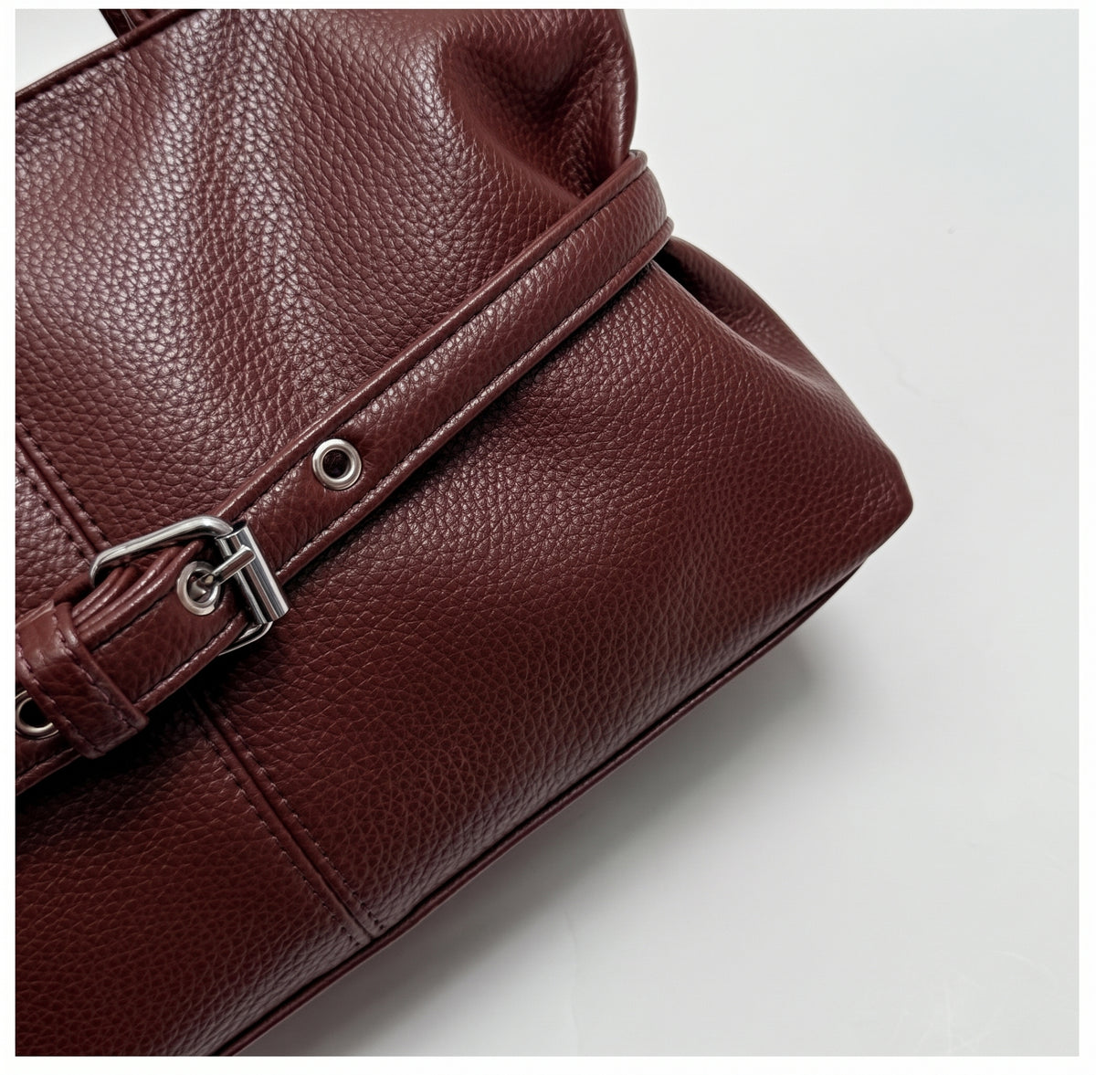 Elegant Structured Tote with Chic Belt Detail