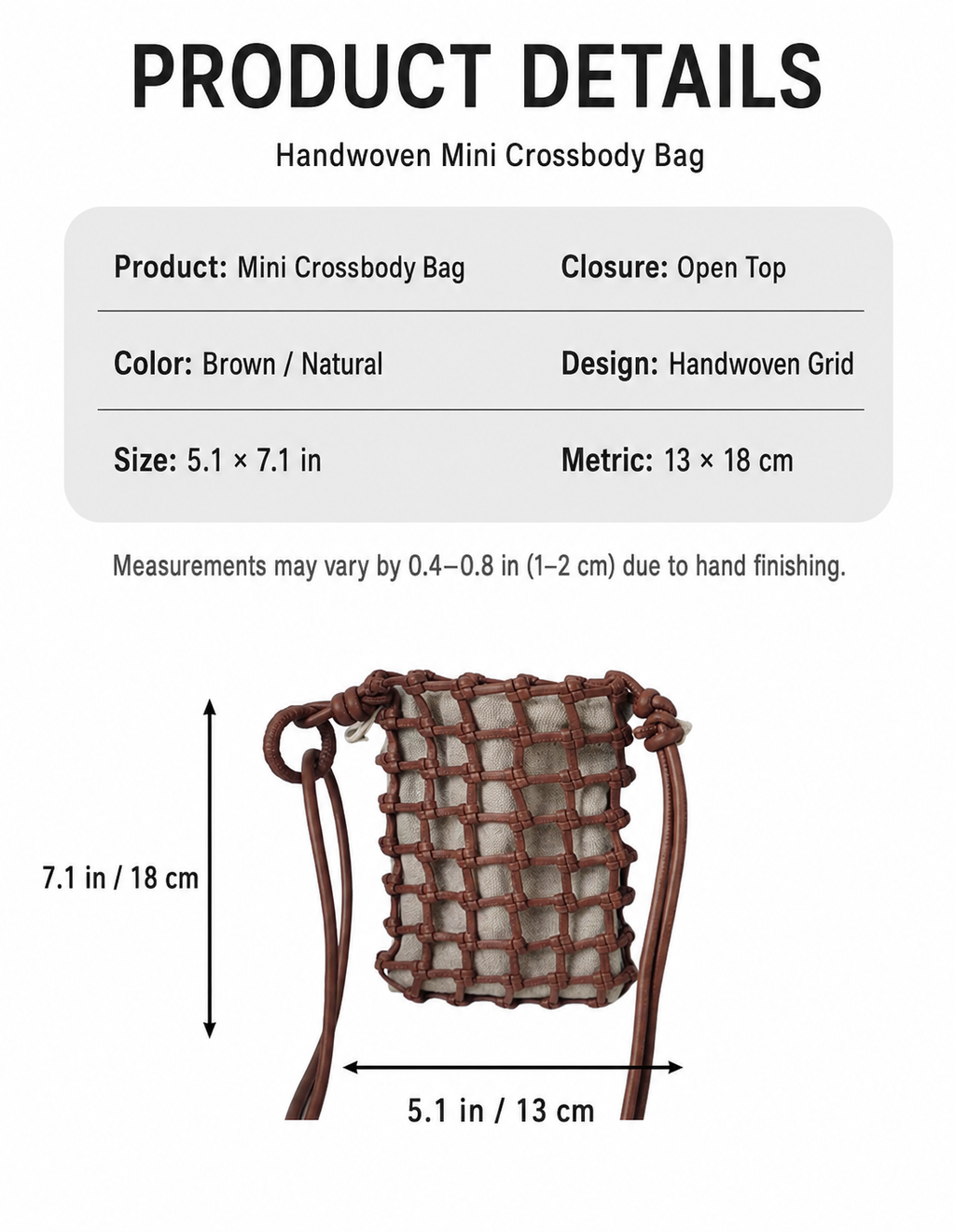 Boho Mini Handwoven Net Crossbody Bag