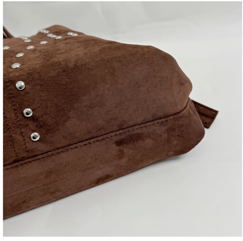 Vintage Studded Slouchy Shoulder Bag