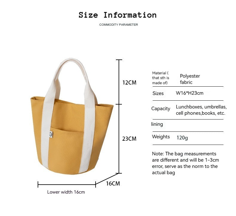 Women New Korean Style Canvas Lunch Tote Handbag