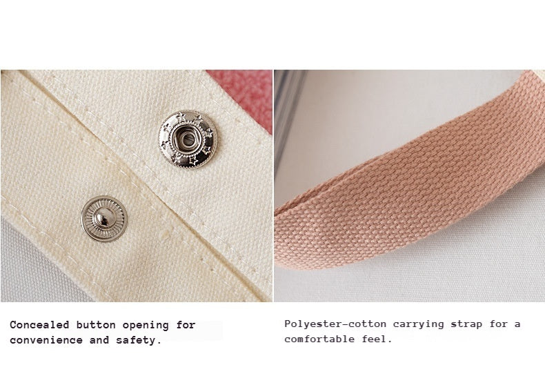 Women Embroidered Canvas Large Lunch Handheld Streetwear Bag