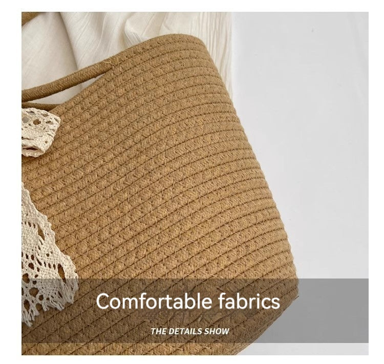 Women 2026 New Summer Handheld Shoulder Woven Straw Large Tote Bag