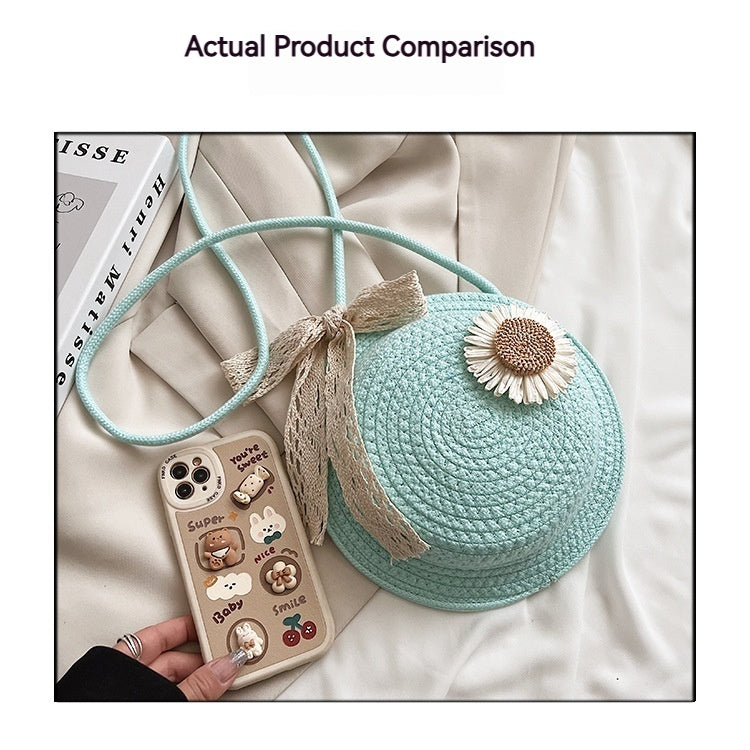 Women 2026 Summer Fashion Unique Straw Woven Crossbody Small Round Bag