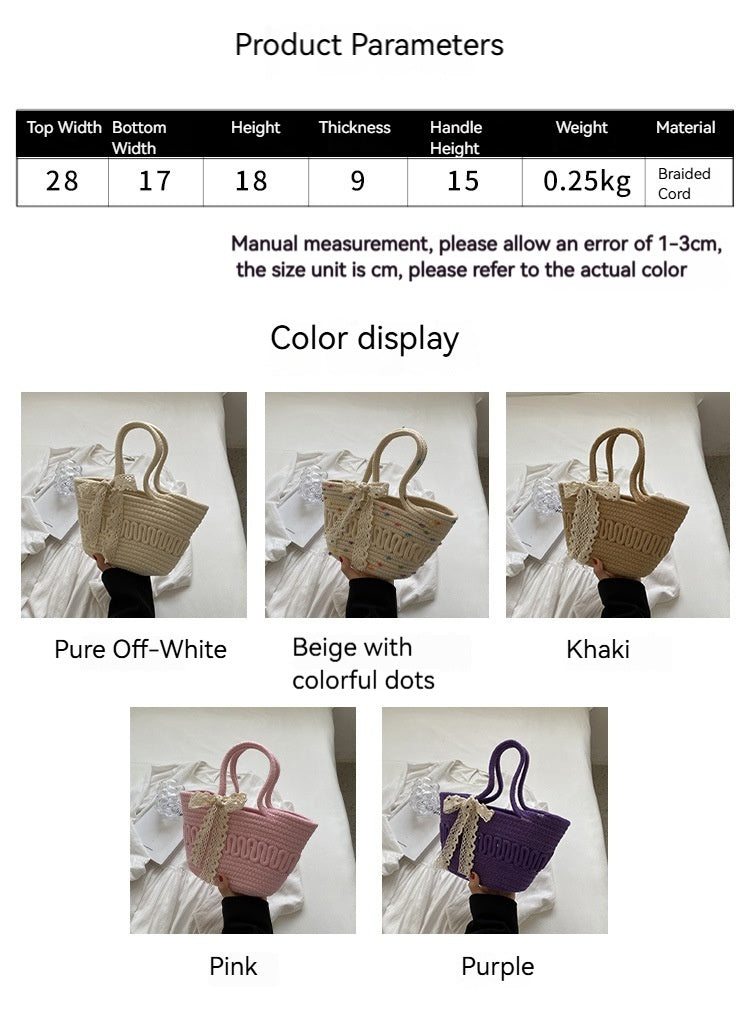 Women Handmade Straw 2026 New Fashion Rattan Beach Tote Bag