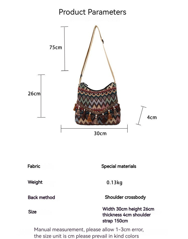 Women Large Ethnic 2026 New Chinese Vintage Shoulder Crossbody Bag