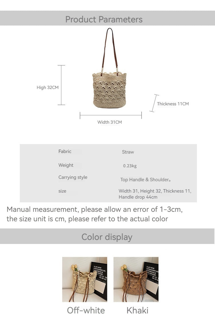 Women 2026 New Forest Crochet Shoulder Artistic Handheld Straw Beach Bag