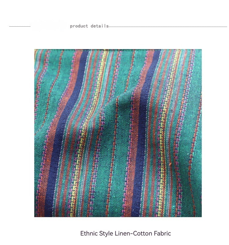 Women Colorful Stripe Tassel Handheld Ethnic Zipper Travel Pouch