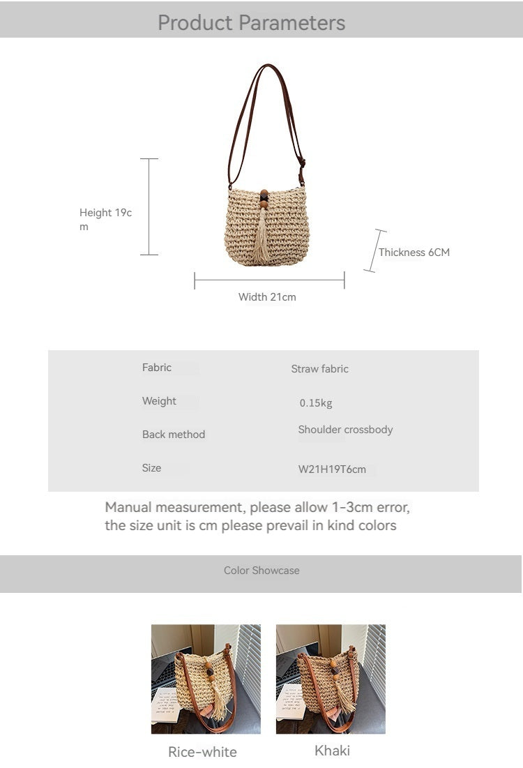 Women Trendy Bucket 2026 New Woven Crossbody Beach Small Bag