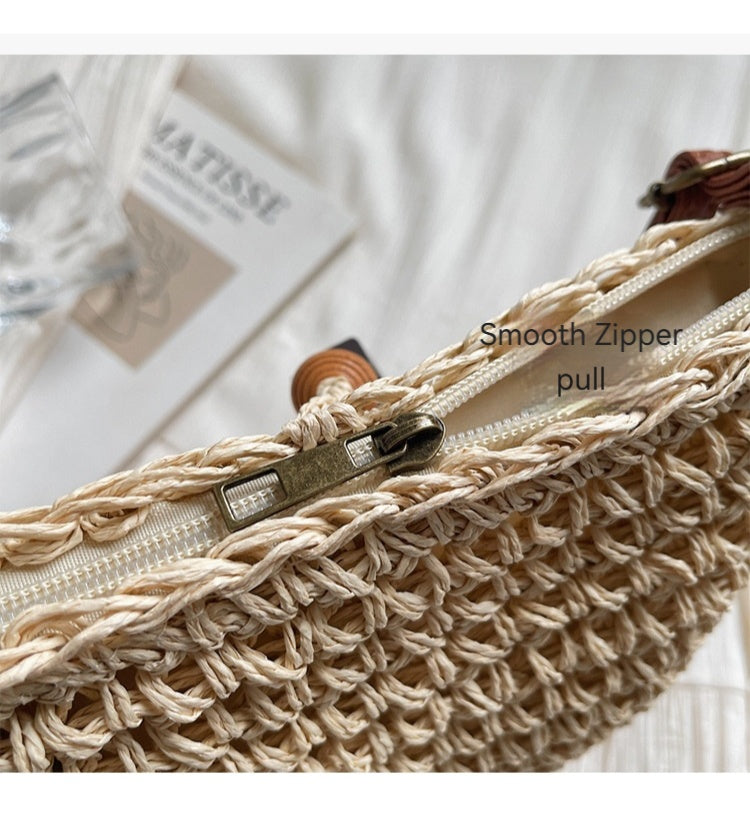 Women Trendy Bucket 2026 New Woven Crossbody Beach Small Bag