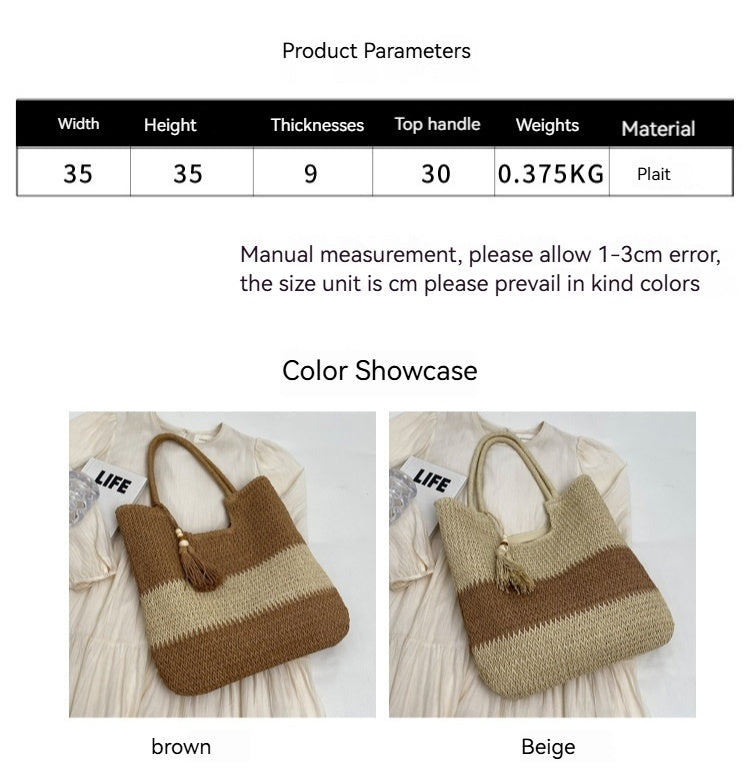 Women Minimalist Large Tote New Shoulder Casual Beach Bag