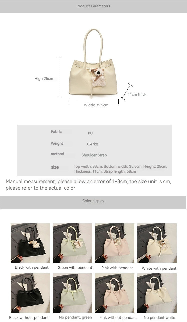Spring Summer New Fashion Soft Minimalist Underarm Tote Commute Bag