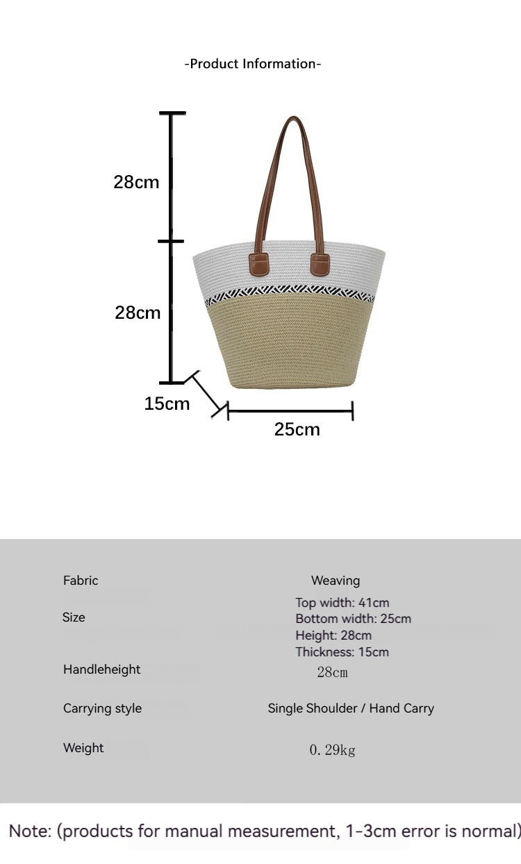 Women Straw 2026 Spring Woven Handbag Rattan Crossbody Large Tote Bag