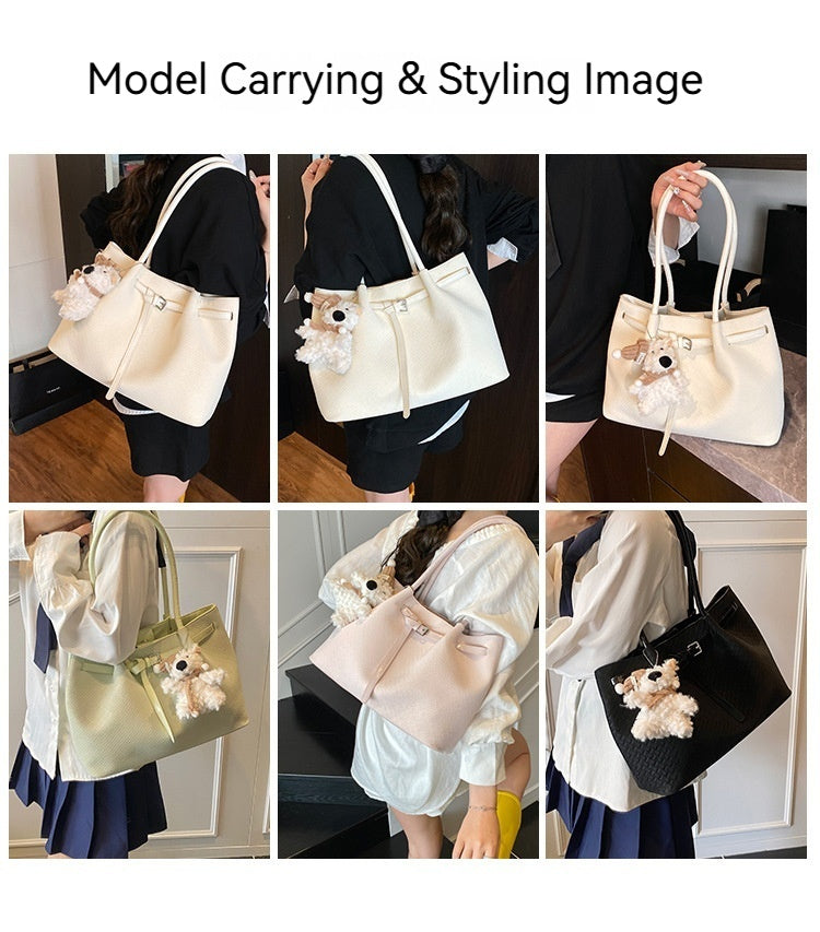 Spring Summer New Fashion Soft Minimalist Underarm Tote Commute Bag