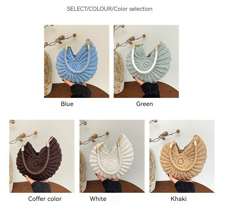 Women 2026 New Unique Seashell Large Casual Shoulder Vacation Bag