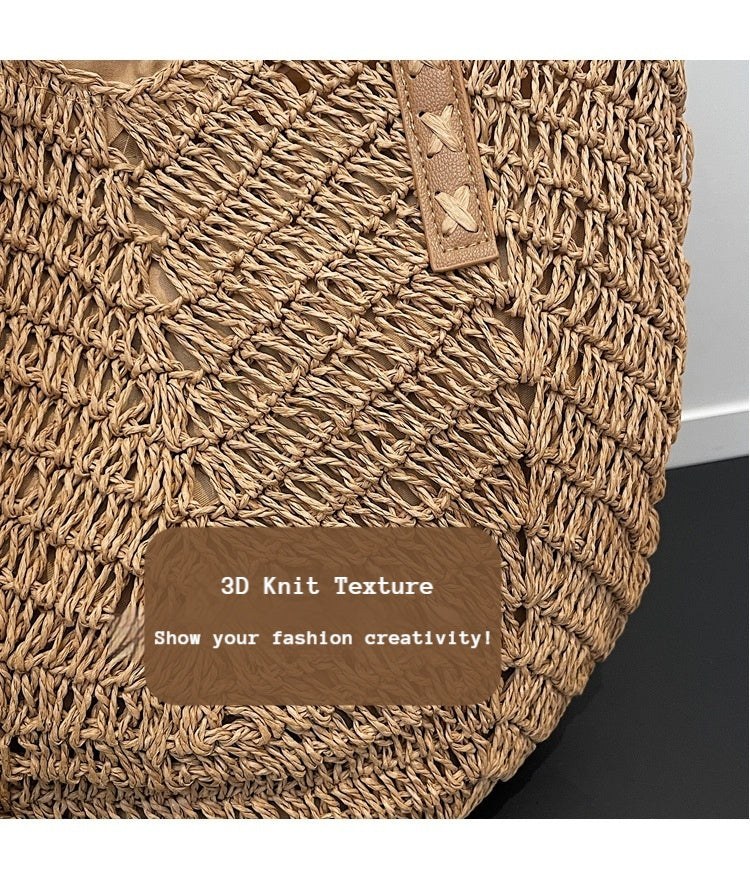 Women Handmade Woven 2026 Spring New Trendy Large Tote Beach Shoulder Bag