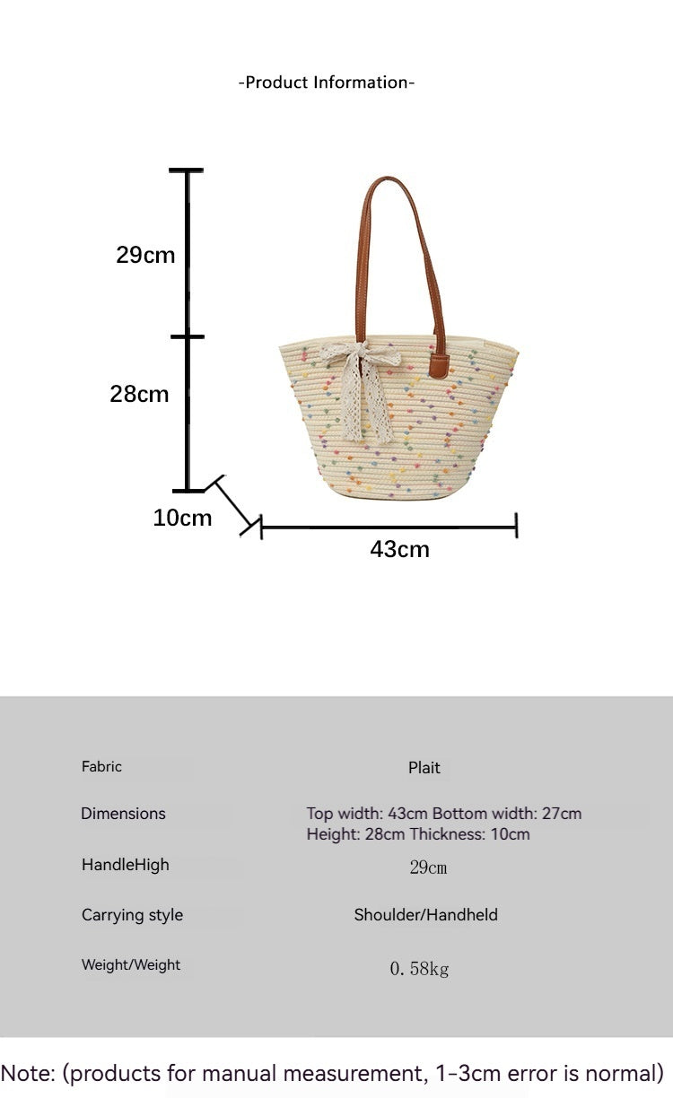 Trendy Large Woven Straw 2026 Spring Casual Unique Beach Shoulder Bag