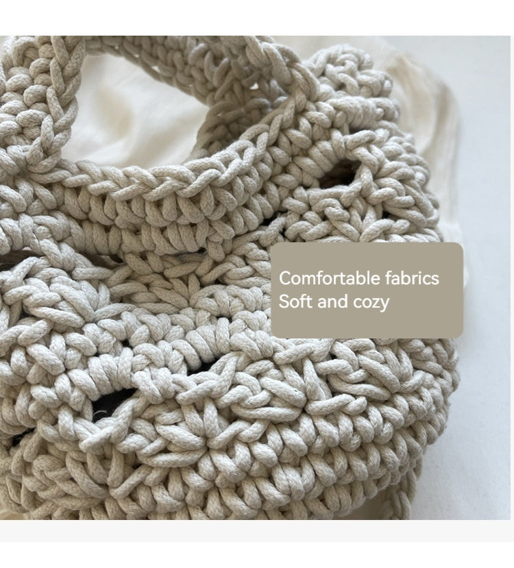 Women 2026 New Handmade Woven Bucket Crossbody Beach Bag