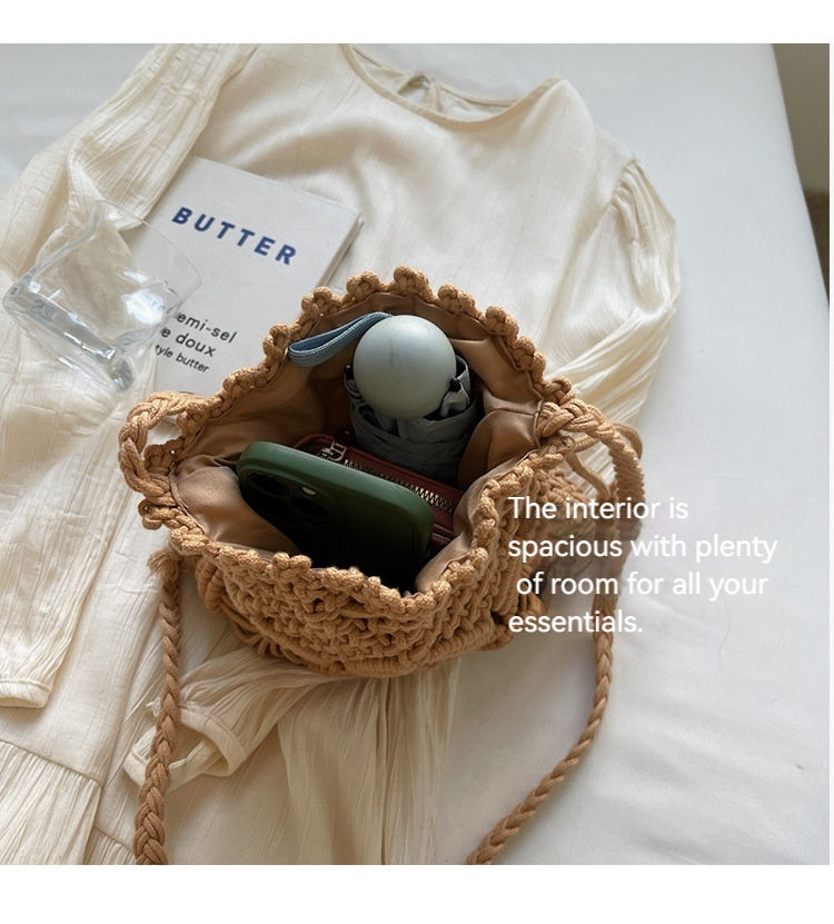 Women Woven Large 2026 New Fashion Crossbody Unique Bucket Bag